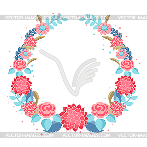 Frame with gentle flowers - vector EPS clipart