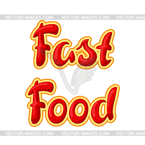 Fast food lettering - vector image