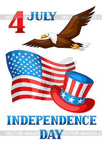 Fourth of July Independence Day greeting card - vector clipart