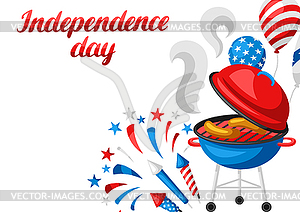 Fourth of July Independence Day greeting card - vector clip art