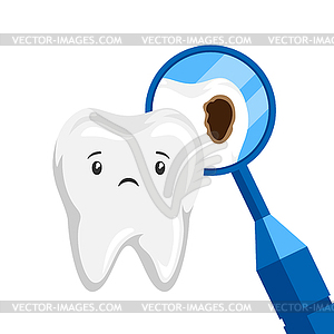 Sick tooth with caries - vector clipart / vector image