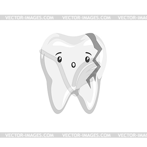 Sick broken tooth - vector clip art