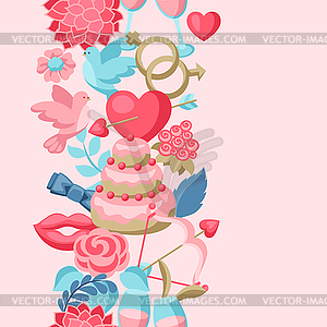 Wedding seamless pattern - vector image