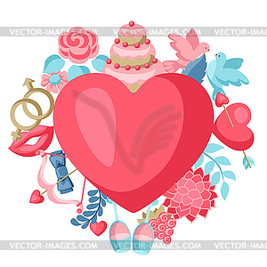 Wedding invitation or greeting card - vector clipart