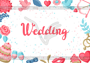 Wedding invitation or greeting card - vector clipart