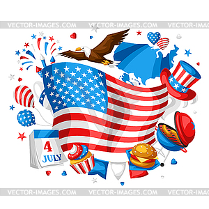 Fourth of July Independence Day greeting card - vector EPS clipart