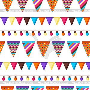 Seamless pattern with garland of flags - vector clip art