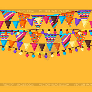 Seamless pattern with garland of flags - vector image