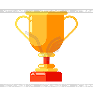 Icon of gold cup in flat style - vector clip art