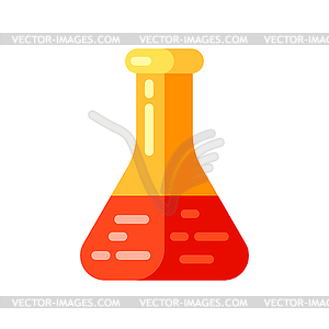 Icon of chemical test tube in flat style - vector clipart / vector image