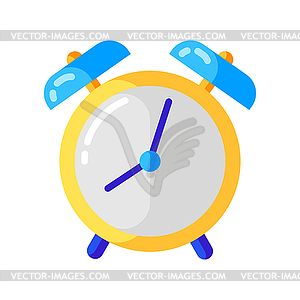 Icon of alarm clock in flat style - vector clipart