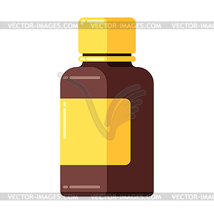 Medicine bottle icon in flat style - vector clip art