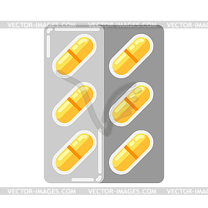 Blister with pills icon in flat style - vector clipart