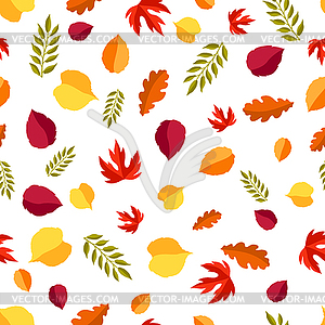 Seamless floral pattern with stylized autumn foliage - vector image