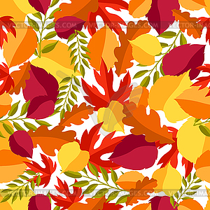 Бесшовный цветочный узор со стилизованной осенней листвой - стоковый клипарт