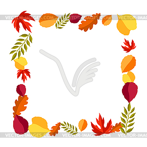 Frame with stylized autumn foliage - vector image