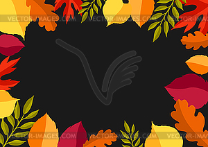 Frame with stylized autumn foliage - vector image
