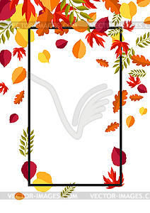 Frame with stylized autumn foliage - vector clipart