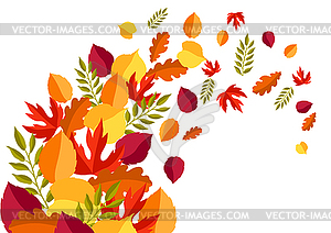 Card with stylized autumn foliage - vector clipart