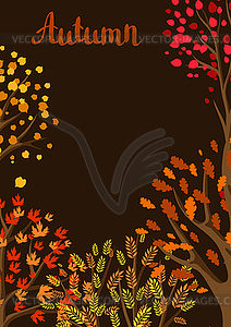 Autumn background with stylized trees - vector clipart