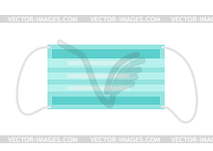 Medical mask icon in flat style - vector clipart