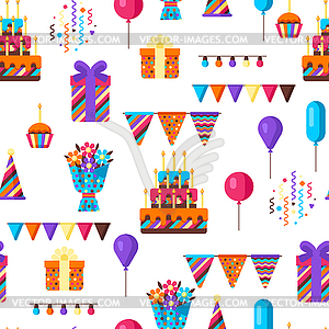 Happy Birthday seamless pattern - vector clip art