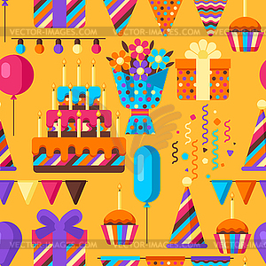 Happy Birthday seamless pattern - vector clipart