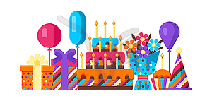 Happy Birthday greeting card - vector image