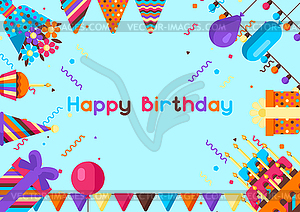 Happy Birthday greeting card - stock vector clipart