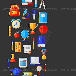 School seamless pattern with education icons and - vector image