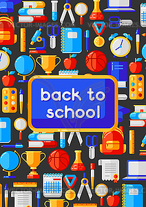 Back to school background with education icons - vector image