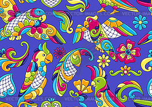 Mexican talavera ceramic tile pattern with - royalty-free vector image