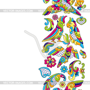 Mexican talavera ceramic tile pattern with - vector clipart