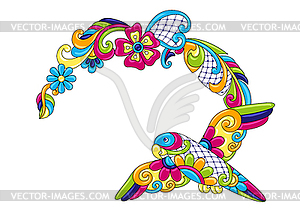 Decorative frame with tropical parrots. Mexican - vector image