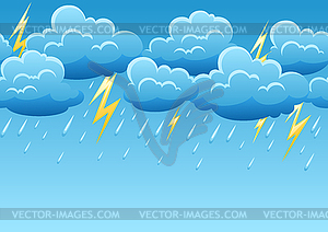 Seamless pattern with thunderstorm - vector image
