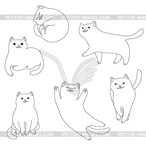 Set of carto cats - vector clipart