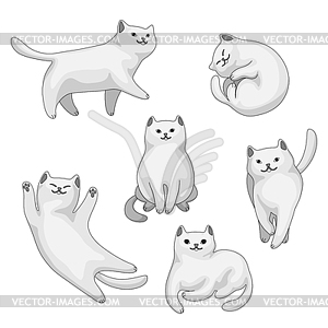 Set of carto cats - vector image