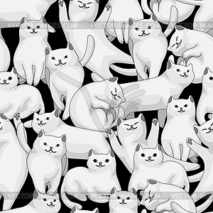 Seamless pattern with carto cats - vector image