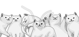 Background with carto cats - vector image