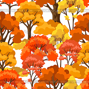 Autumn seamless pattern with stylized trees - royalty-free vector image