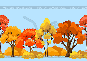 Autumn seamless pattern with stylized trees - vector clip art