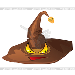 Счастливая шляпа ведьмы хэллоуина - клипарт в векторном виде