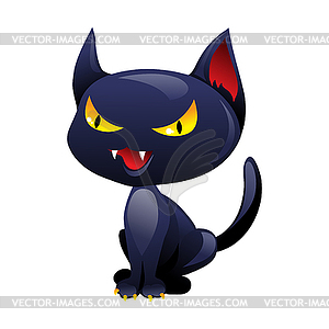 Happy halloween angry cat - vector clip art