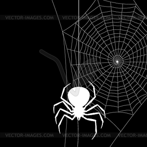 Background with black widow spider - vector clipart