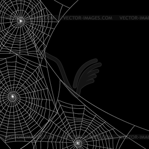 Spider web silhouette Halloween background - vector clipart