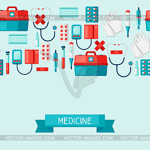 First aid kit equipment background - vector clipart