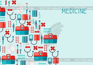 First aid kit equipment background - vector clipart