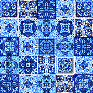 Italian ceramic tile pattern. Ethnic folk ornament - vector clip art