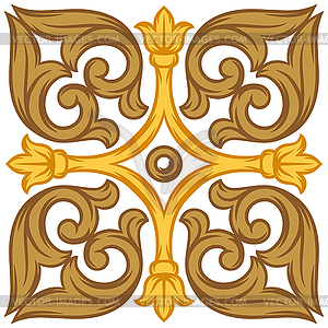Итальянская керамическая плитка. Этнический народный орнамент - изображение в векторе