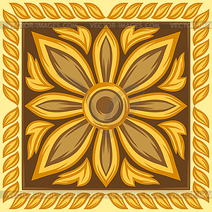 Итальянская керамическая плитка. Этнический народный орнамент - изображение в векторном формате